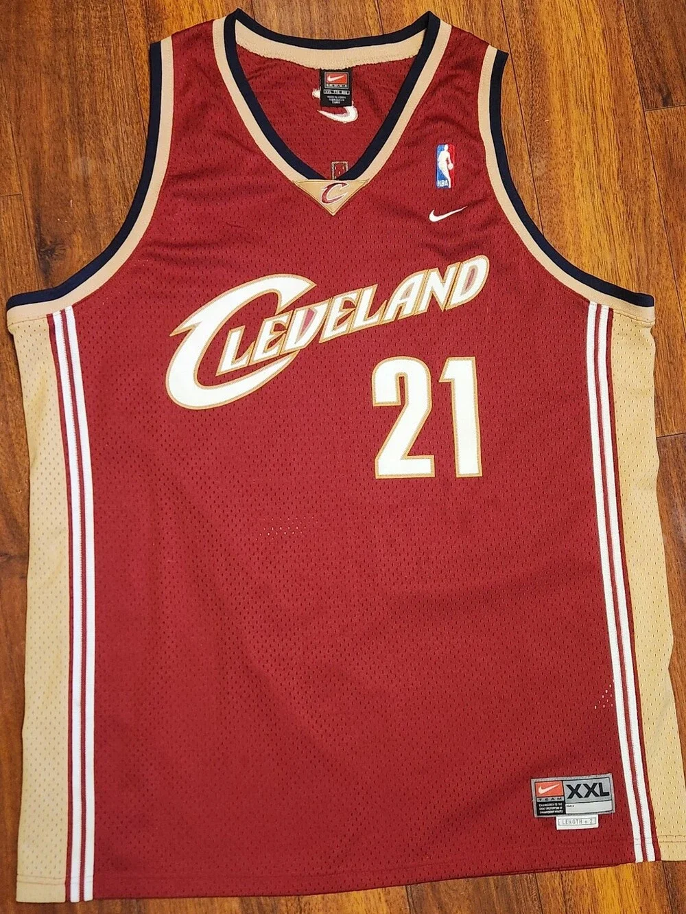 NIKE Darius Miles #21 Cleveland Cavaliers Swingman Jersey NBA 2XL Basketball XXL